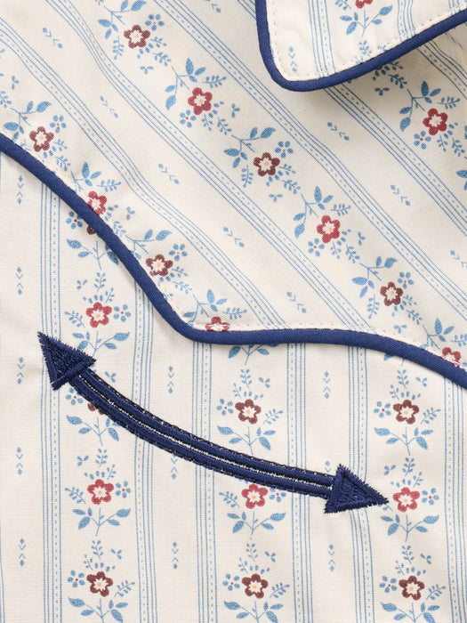 Ely and Walker Kids Girls Wallpaper Floral Print Ecru 100% Cotton L/S Shirt