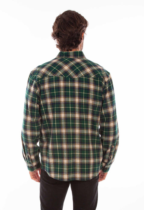 Scully Mens Hunter Green 100% Cotton Plaid L/S Shirt