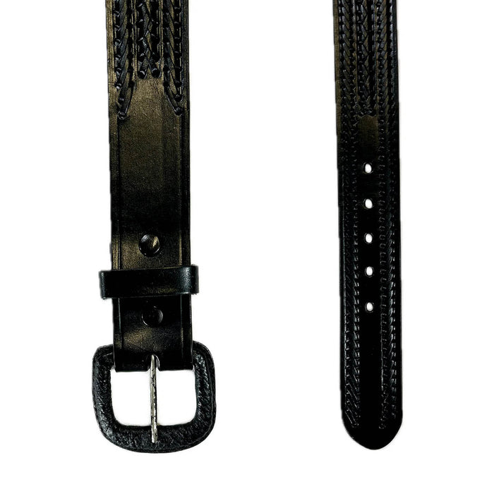 Rockmount Mens Laced and Tooled Western Black Leather Belt
