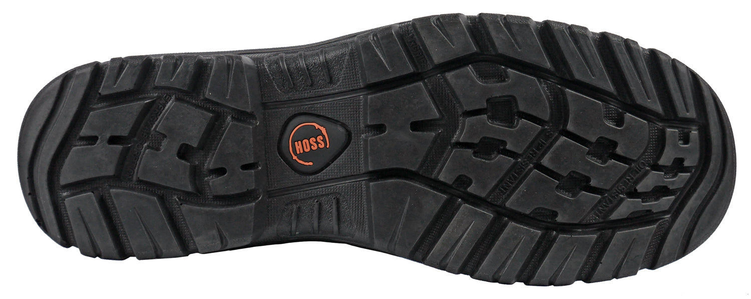 Hoss Boots Mens Carter Black Leather/Nylon Full-Grain Work Boots