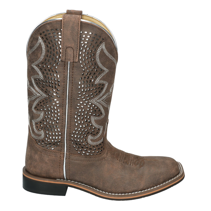 Smoky Mountain Boots Womens Willow Vintage Chocolate Leather Cowboy Boots