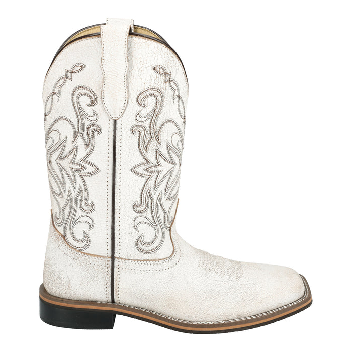 Smoky Mountain Boots Womens Georgia Antique White Leather Cowboy Boots