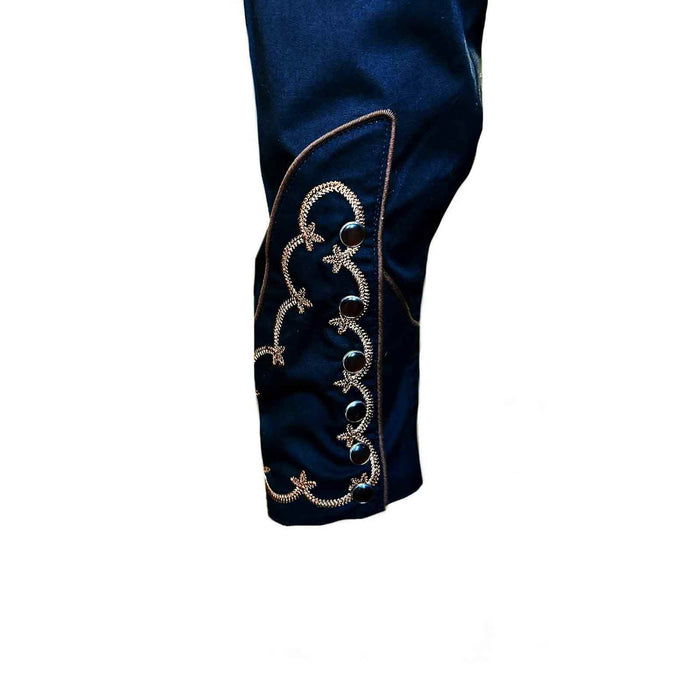 Rockmount Mens Cactus and Cowboy Boots Black 100% Cotton L/S Shirt