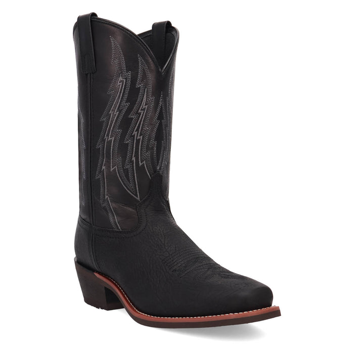 Laredo Mens Cody Black Leather 12in Cowboy Boots