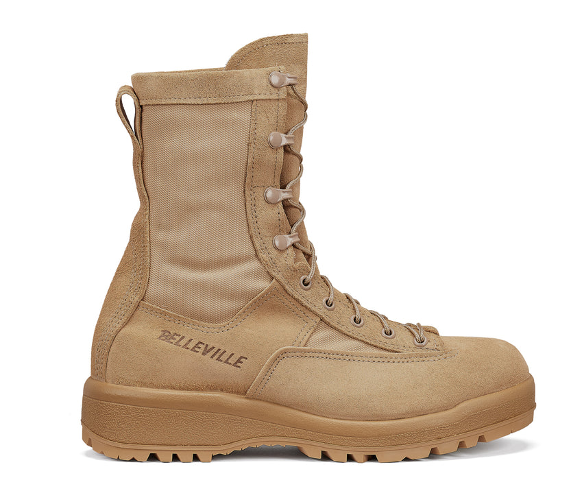 Belleville Mens Desert Tan Leather Flight & Combat WP Military Boots