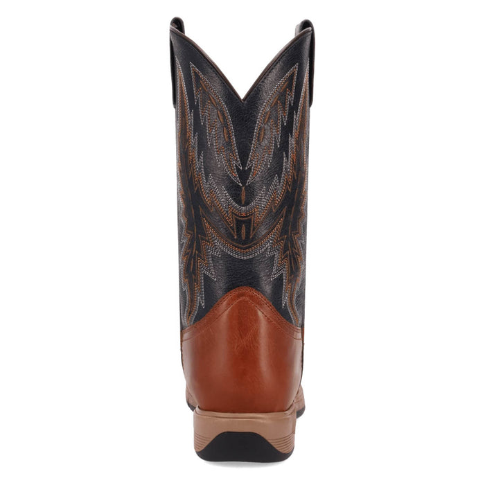 Laredo Mens Vapor Cognac/Black Leather 11in Cowboy Boots