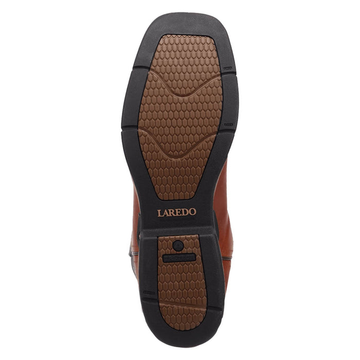 Laredo Mens Vapor Cognac/Black Leather 11in Cowboy Boots