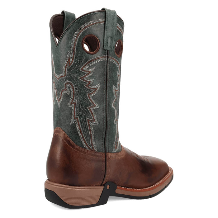 Laredo Mens Alloy Tan/Green Leather 11in Cowboy Boots