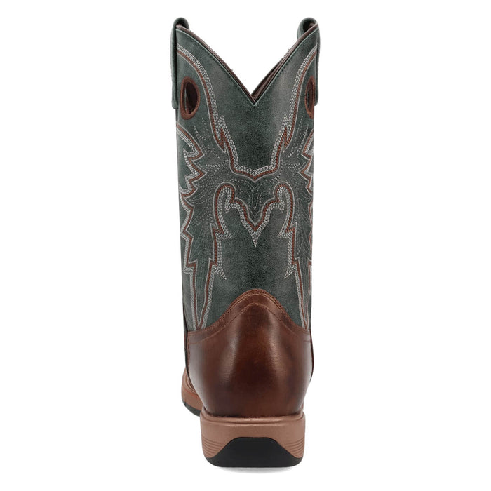Laredo Mens Alloy Tan/Green Leather 11in Cowboy Boots