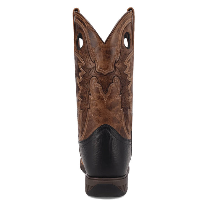 Laredo Mens Alloy Black/Tan Leather Cowboy Boots