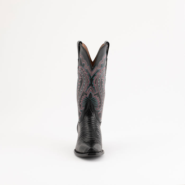 Ferrini Womens Taylor V-Toe Black Teju Lizard Cowboy Boots