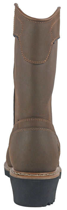 Hoss Boots Mens Buford Logger Pull On CT PR Brown Leather Work Boots