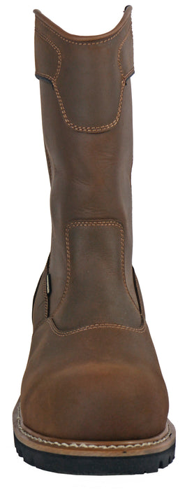 Hoss Boots Mens Buford Logger Pull On CT PR Brown Leather Work Boots