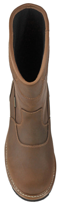 Hoss Boots Mens Buford Logger Pull On CT PR Brown Leather Work Boots