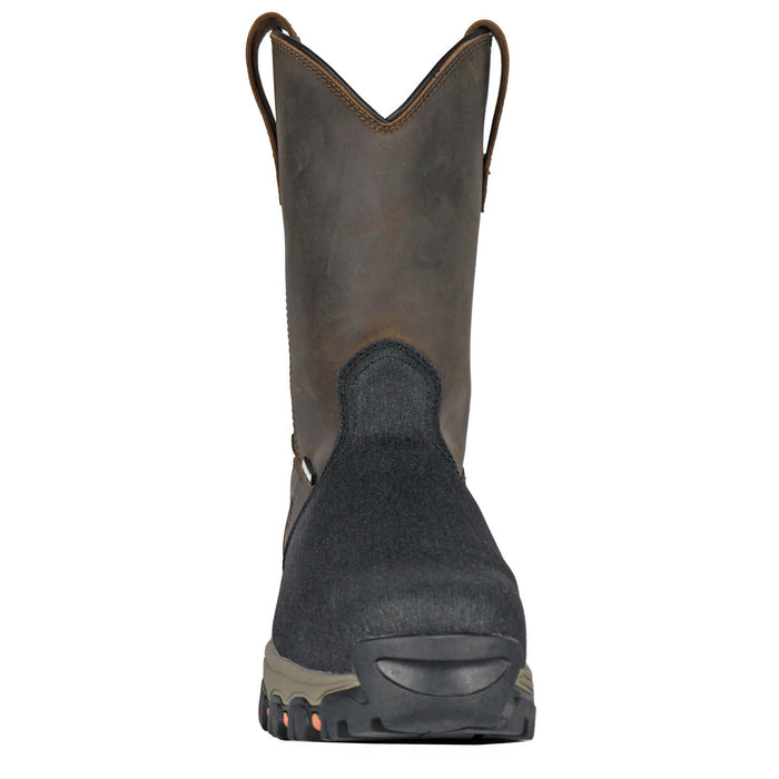 Hoss Boots Mens Recon 11in MetGuard CT WP Brown Leather Work Boots