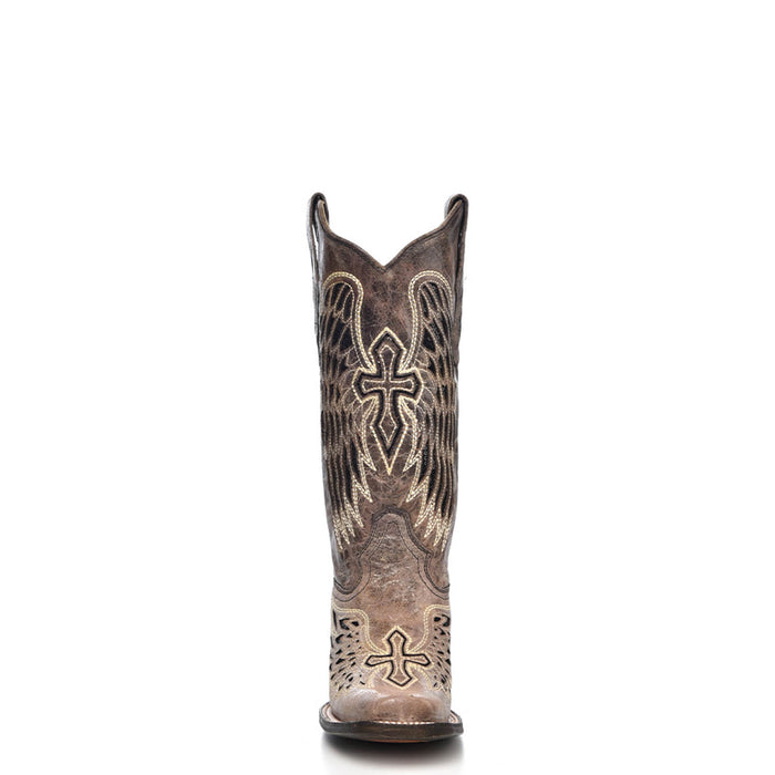 Corral Ladies Wing & Cross Brown Cowhide Leather Cowgirl Boots