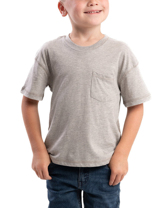 Berne Youth Unisex Performance Pocket Grey Cotton Blend S/S T-Shirt