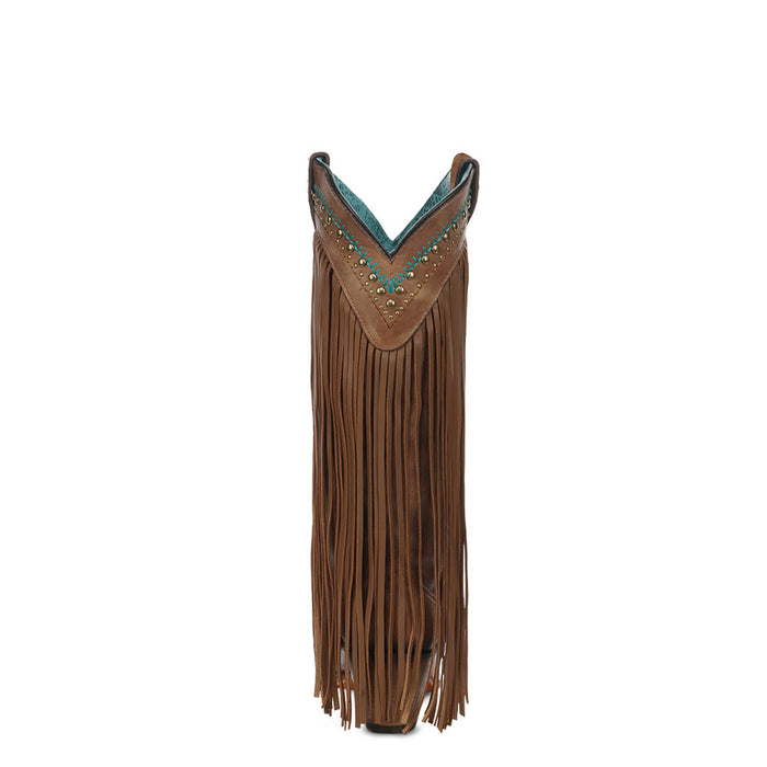 Corral Boots Womens Leather Crystal Fringe Tan Cowgirl