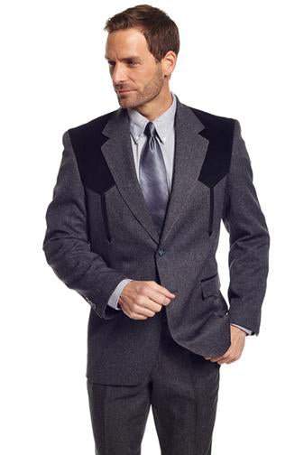 Circle S Mens Charcoal Polyester Boise Sportcoat Jacket Blazer