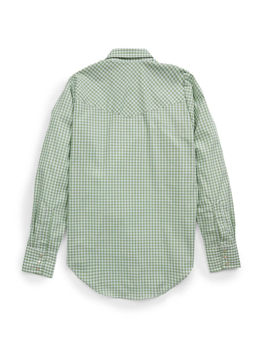 Ely and Walker Womens Granddaddy Gingham Snap Sage Brush Poly/Cotton L/S Shirt