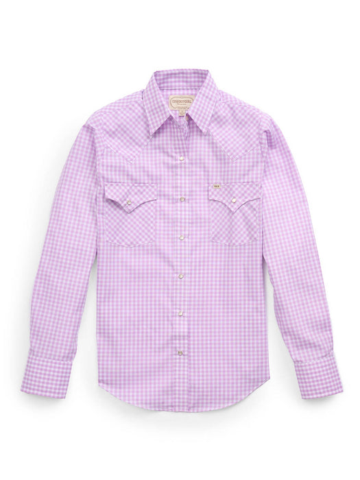 Ely and Walker Womens Granddaddy Gingham Snap Bull Thistle Poly/Cotton L/S Shirt