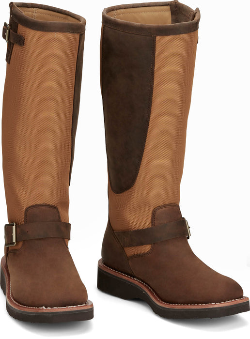 Chippewa Womens Cottonwood 15in Snake Hickory Brown Leather Hunting Boots