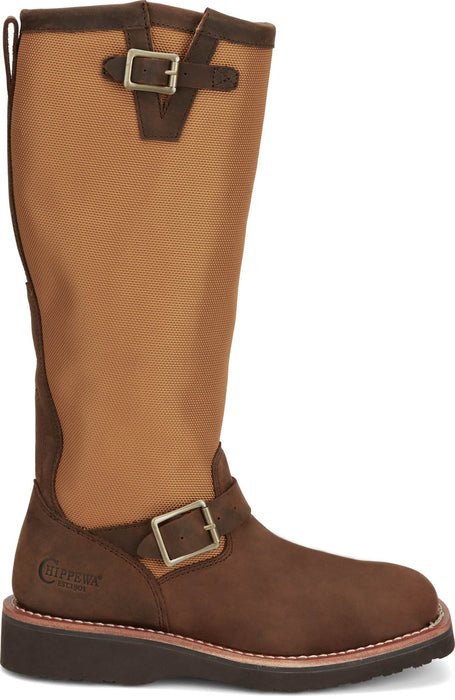 Chippewa Womens Cottonwood 15in Snake Hickory Brown Leather Hunting Boots