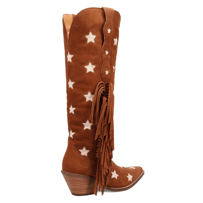 Dingo Womens Super Star Camel Suede Cowboy Boots
