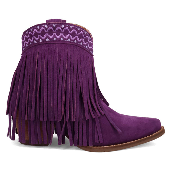 Dingo Womens Tapadero Bootie Purple Suede Cowboy Boots