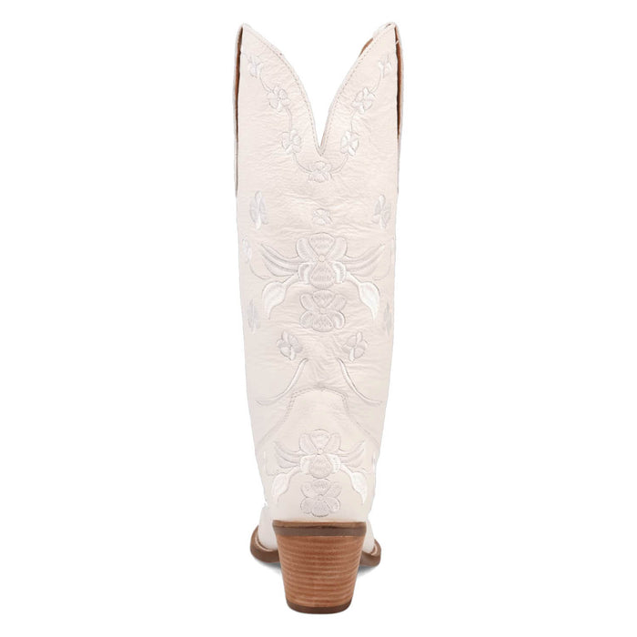 Dingo Womens Love Bug White Leather Cowboy Boots