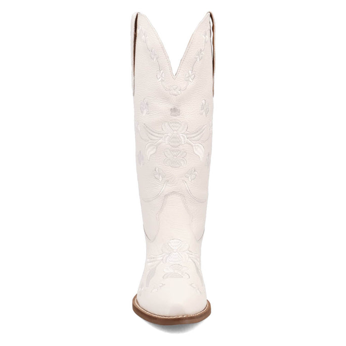 Dingo Womens Love Bug White Leather Cowboy Boots