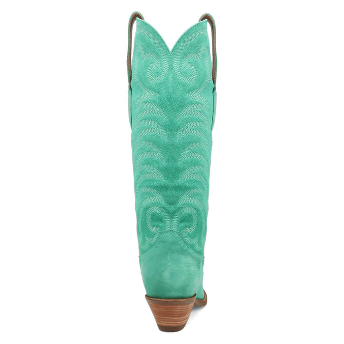 Dingo Womens Movin On Green Suede Cowboy Boots