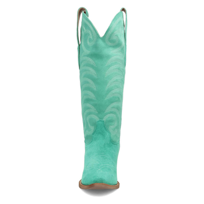 Dingo Womens Movin On Green Suede Cowboy Boots