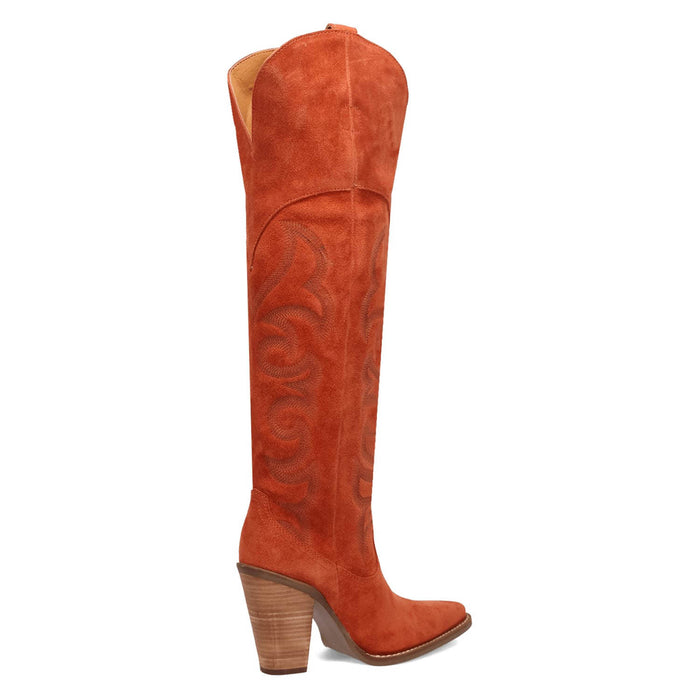 Dingo Womens Primadonna Rust Suede Cowboy Boots