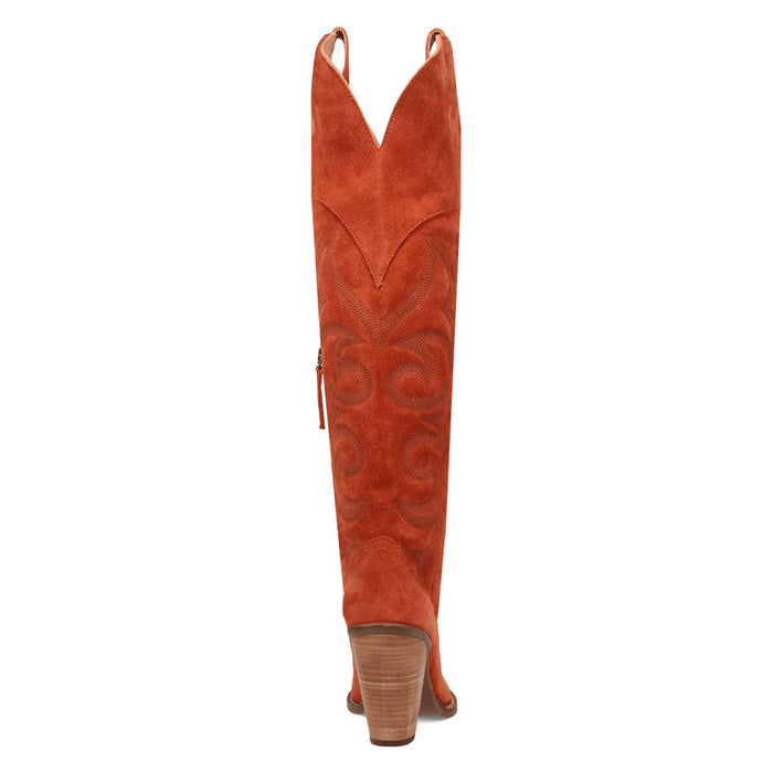Dingo Womens Primadonna Rust Suede Cowboy Boots