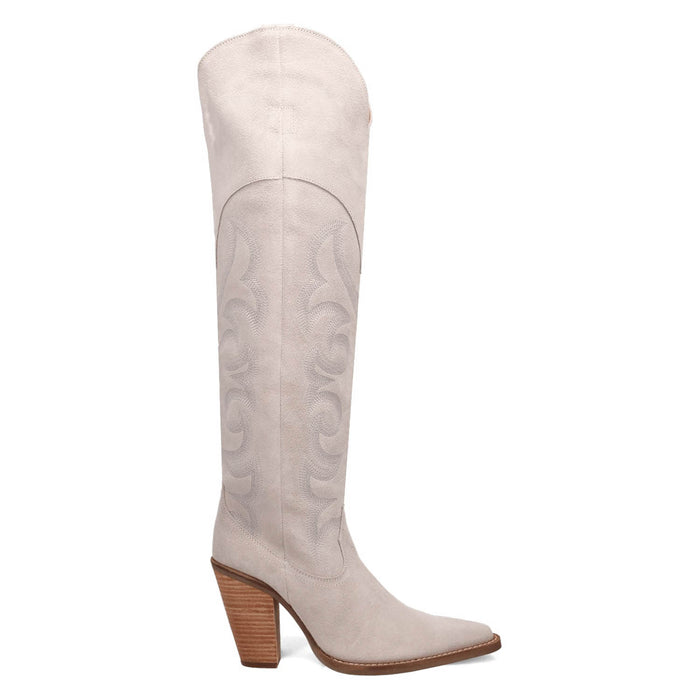 Dingo Womens Primadonna White Suede Cowboy Boots