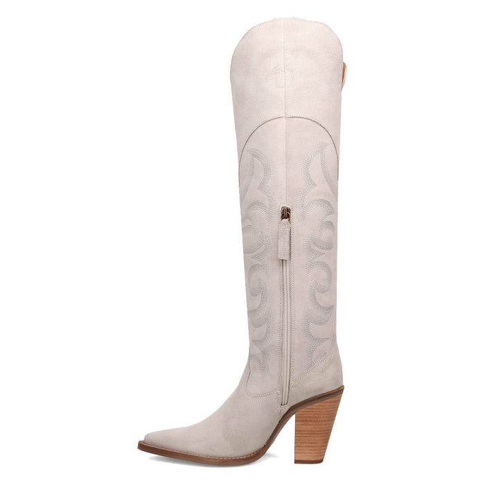 Dingo Womens Primadonna White Suede Cowboy Boots