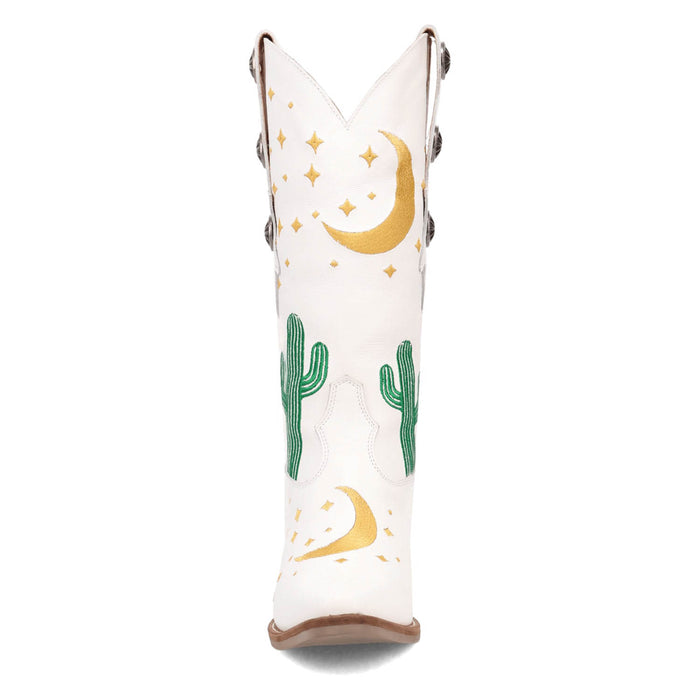 Dingo Womens Pachita Cactus White Leather 11in Fashion Boots
