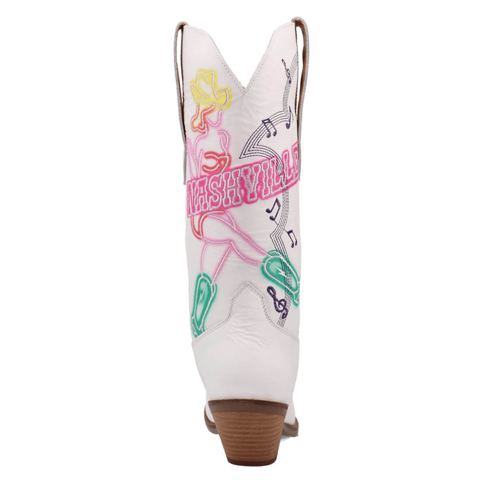 Dingo Womens Nashville Nights White Leather 12in Fashion Boots