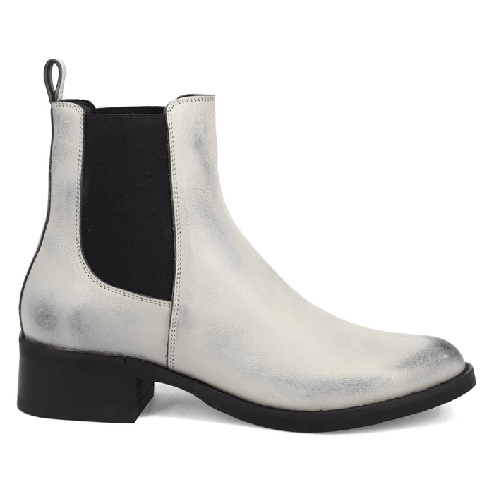 Dingo Mens Camino White Leather 8in Chelsea Boots