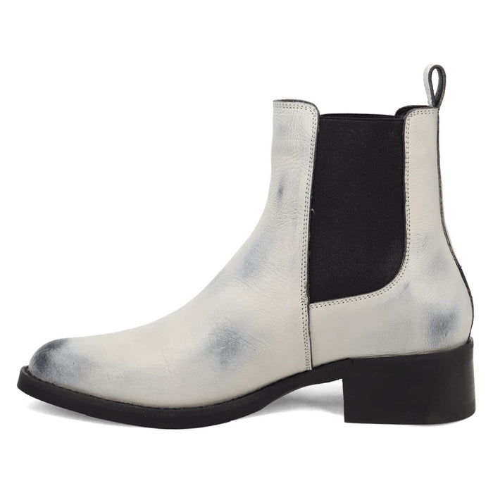 Dingo Mens Camino White Leather 8in Chelsea Boots