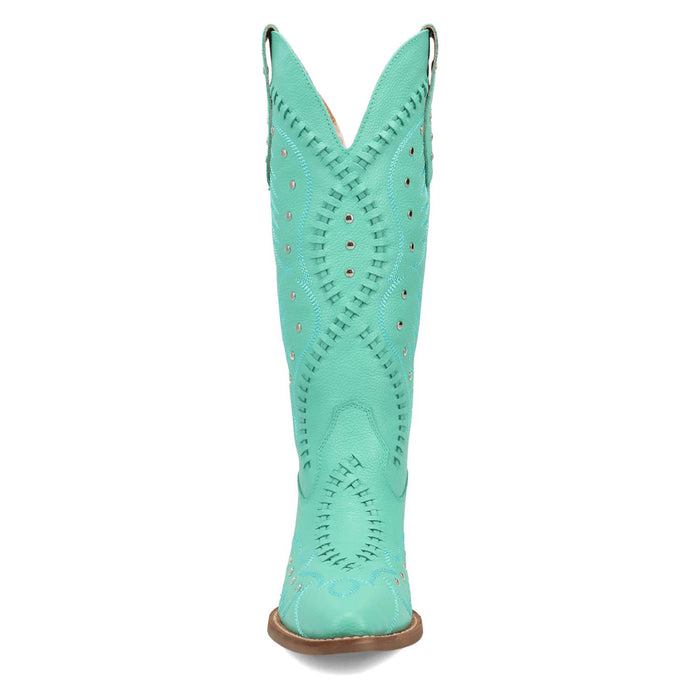 Dingo Womens Pretty N Pink Green Leather Cowboy Boots