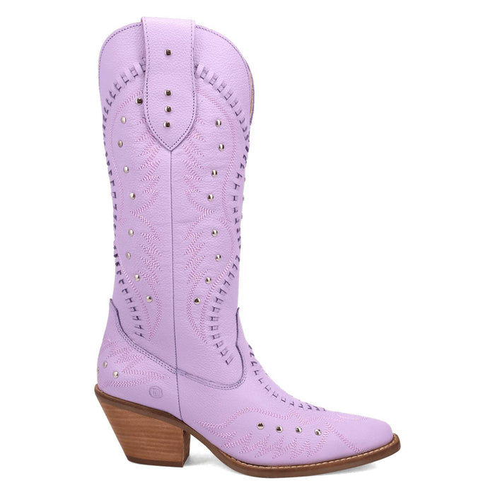 Dingo Womens Pretty N Pink Lavender Leather Cowboy Boots