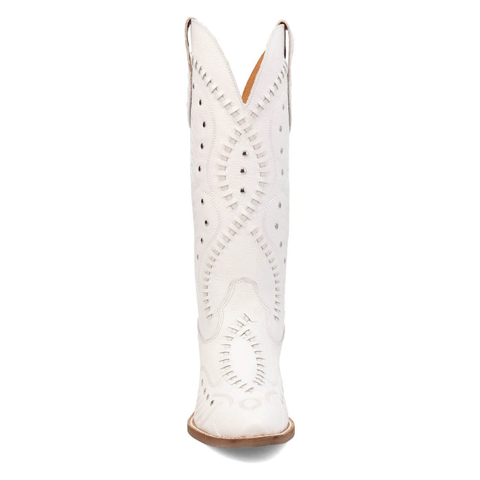 Dingo Womens Pretty N Pink White Leather Cowboy Boots