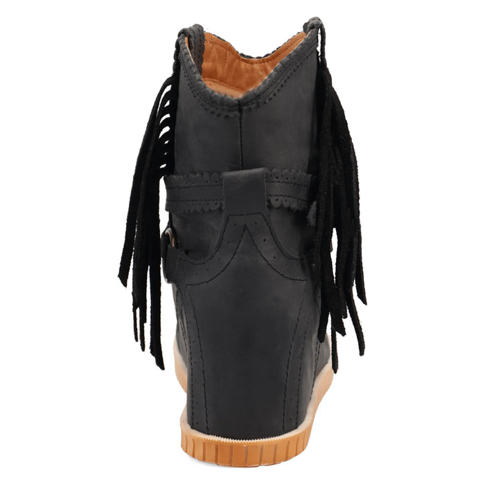 Dingo Womens Montauk Black Leather 9in Moccasin Fashion Boots