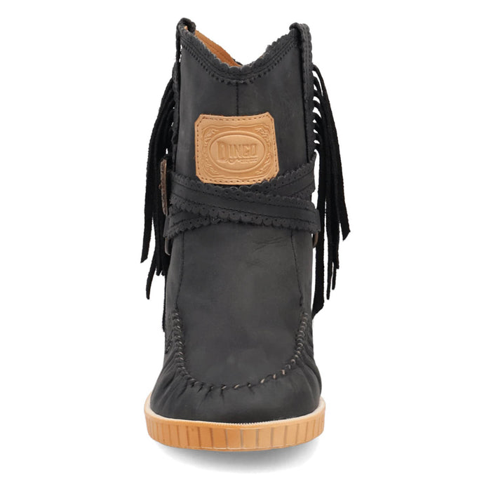 Dingo Womens Montauk Black Leather 9in Moccasin Fashion Boots