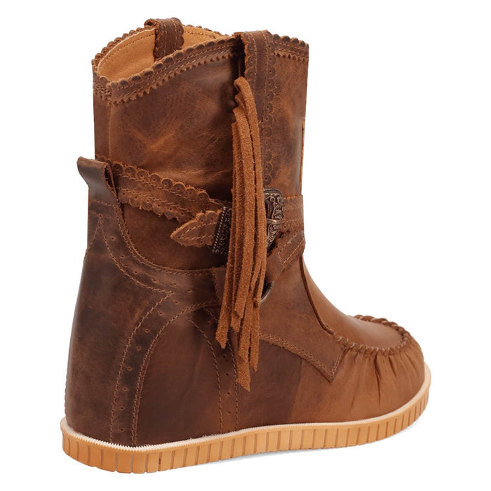 Dingo Womens Montauk Brown Leather 9in Moccasin Fashion Boots