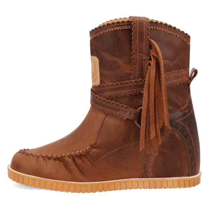 Dingo Womens Montauk Brown Leather 9in Moccasin Fashion Boots