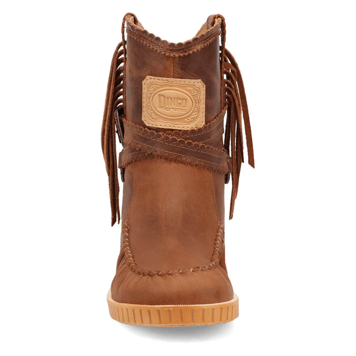 Dingo Womens Montauk Brown Leather 9in Moccasin Fashion Boots