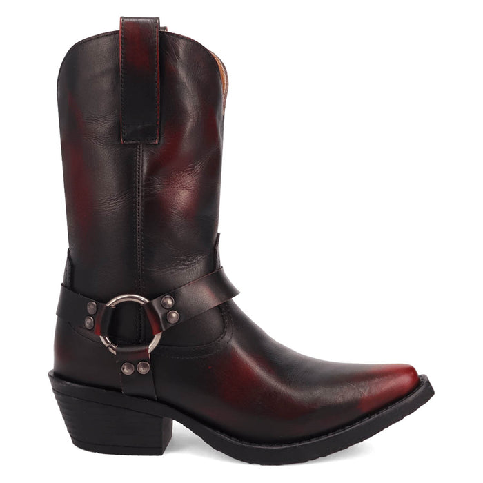 Dingo Womens Ride A Way Wine Leather Harness Cowboy Boots
